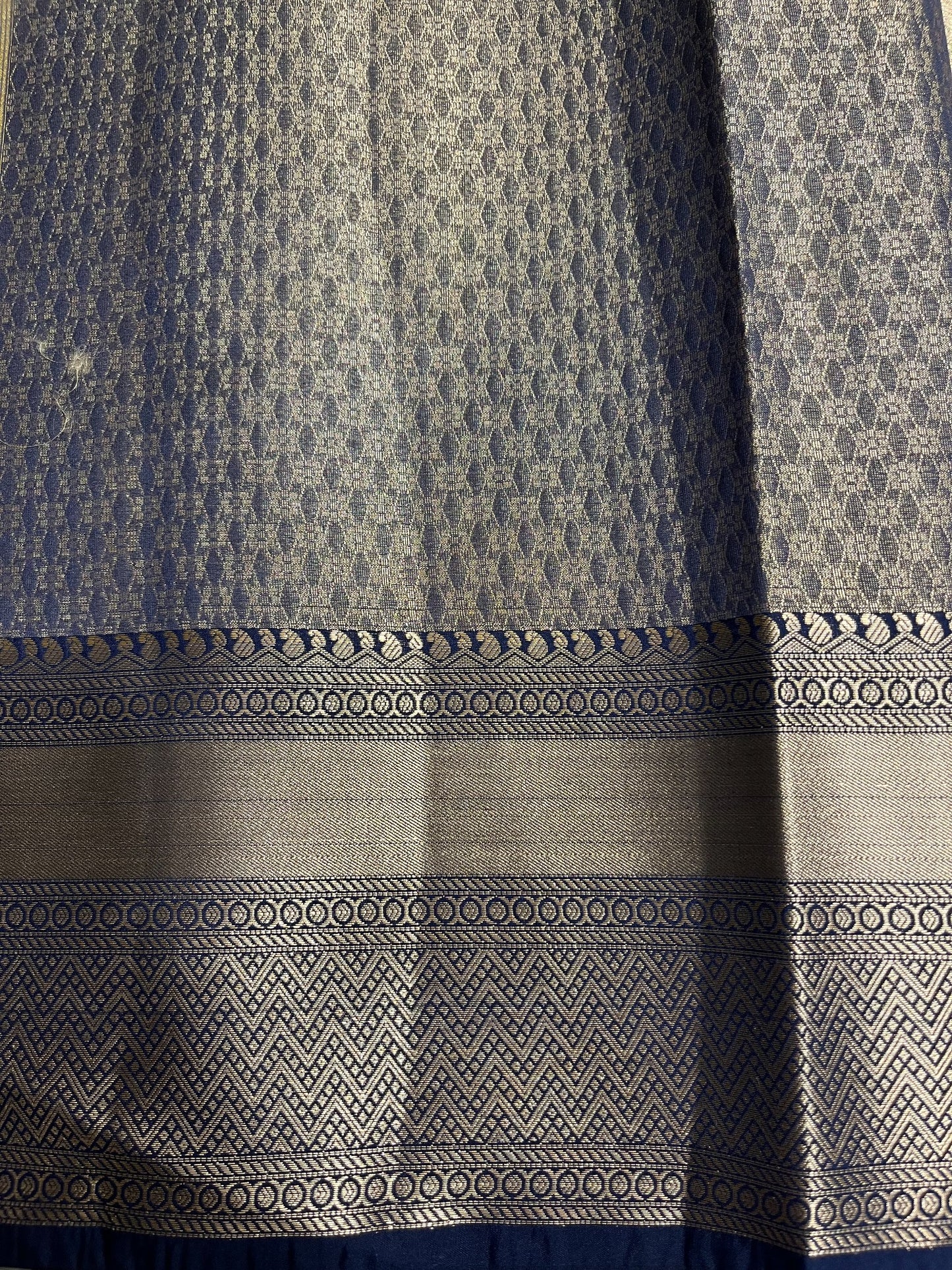 Southloom Semi Banarasi Katan Tissue Saree with Woven Work on Body and Borders
