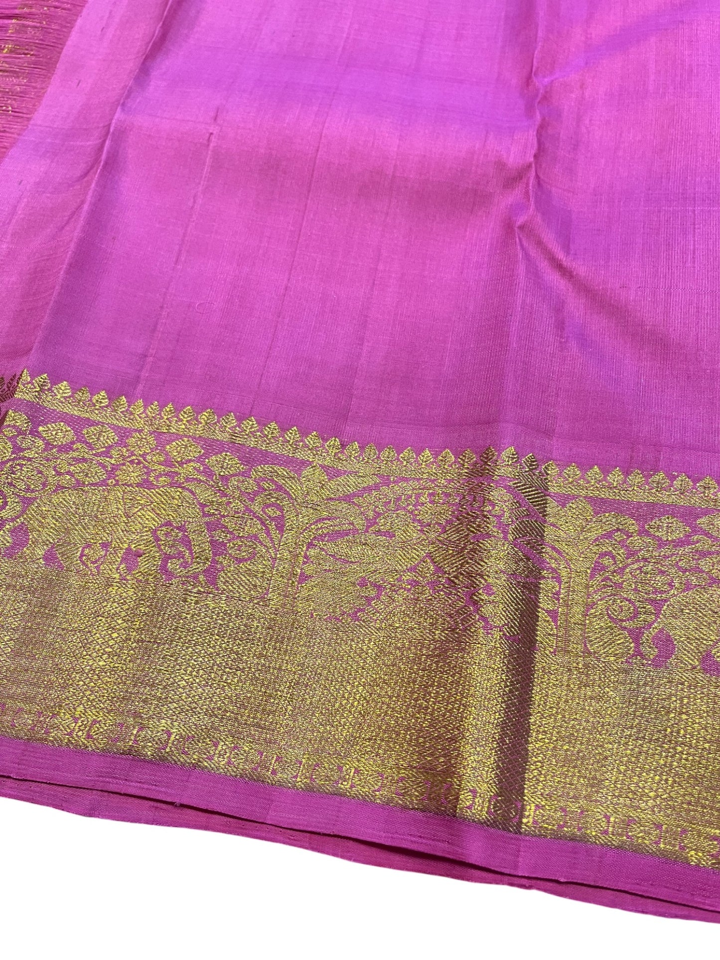 Southloom Premium Bridal Handloom Kanchipuram Silk Saree With Pallakku Design & Butta Works (Pink)
