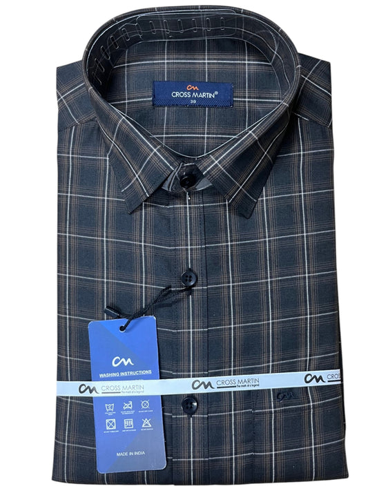 Southloom Pure Cotton Brown Check Shirt SLSHIRT 38FS