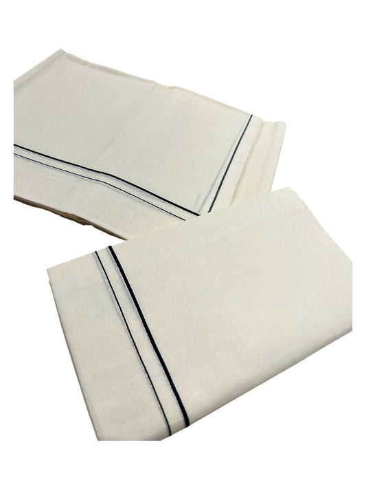 Kerala Cotton Mundum Neriyathum Single (Set Mundu) with Black Eerkkil Kara
