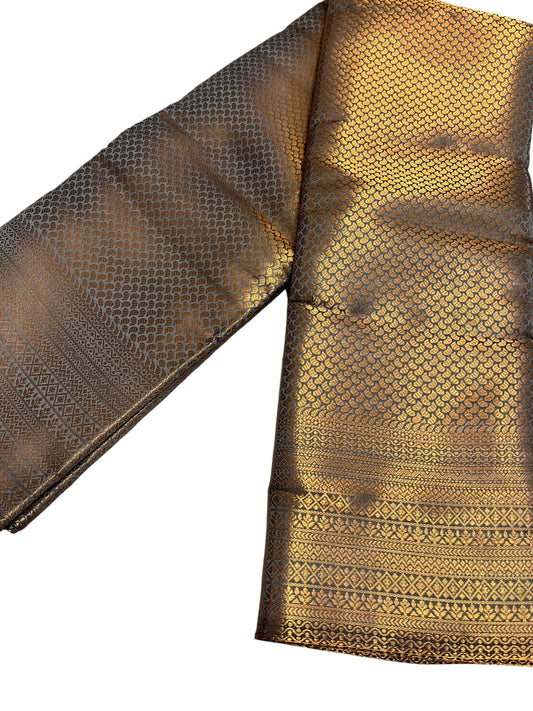 Southloom Brocade Silk Bridal Saree WIth Woven Borders And Blouse Piece