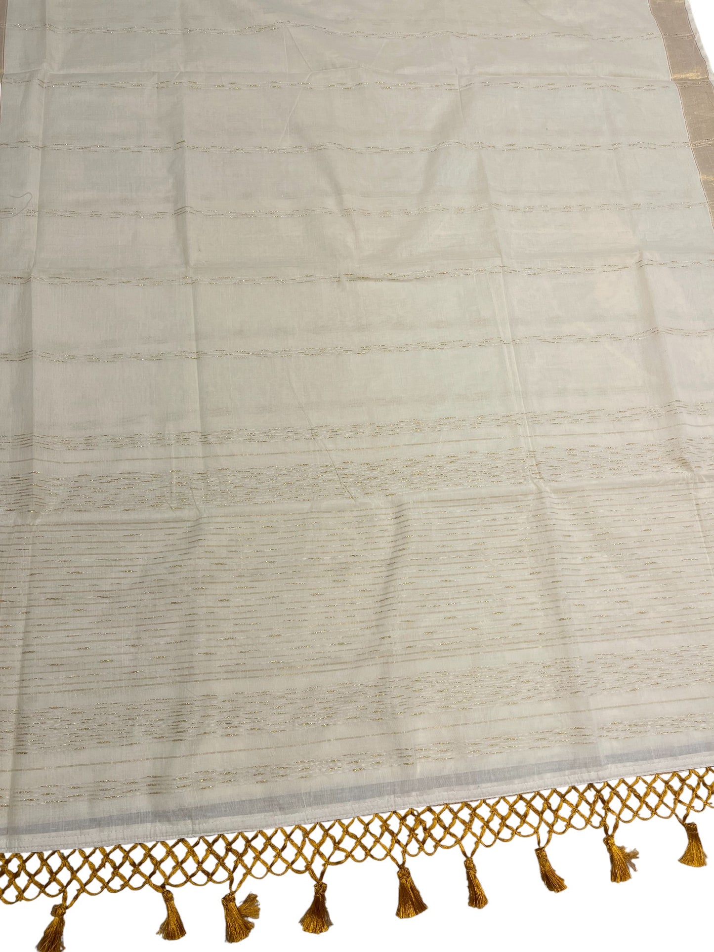 Southloom Kerala Cotton Kasavu Saree with Golden Thread Work