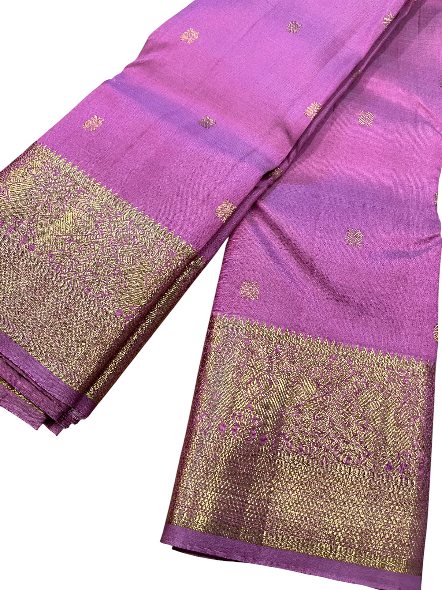Southloom Premium Bridal Handloom Kanchipuram Silk Saree With Korvai Works (Pink)
