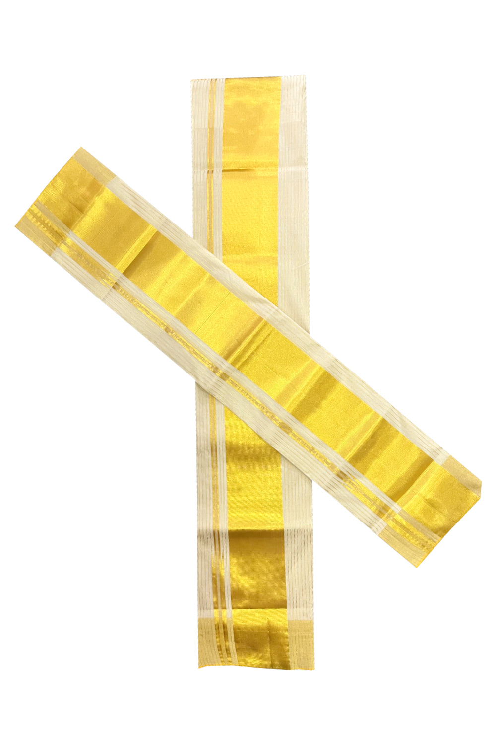 Southloom Super Premium Balaramapuram Handloom Pure Cotton Wedding Set Mundu with Lines Designs 2.70 Mtrs