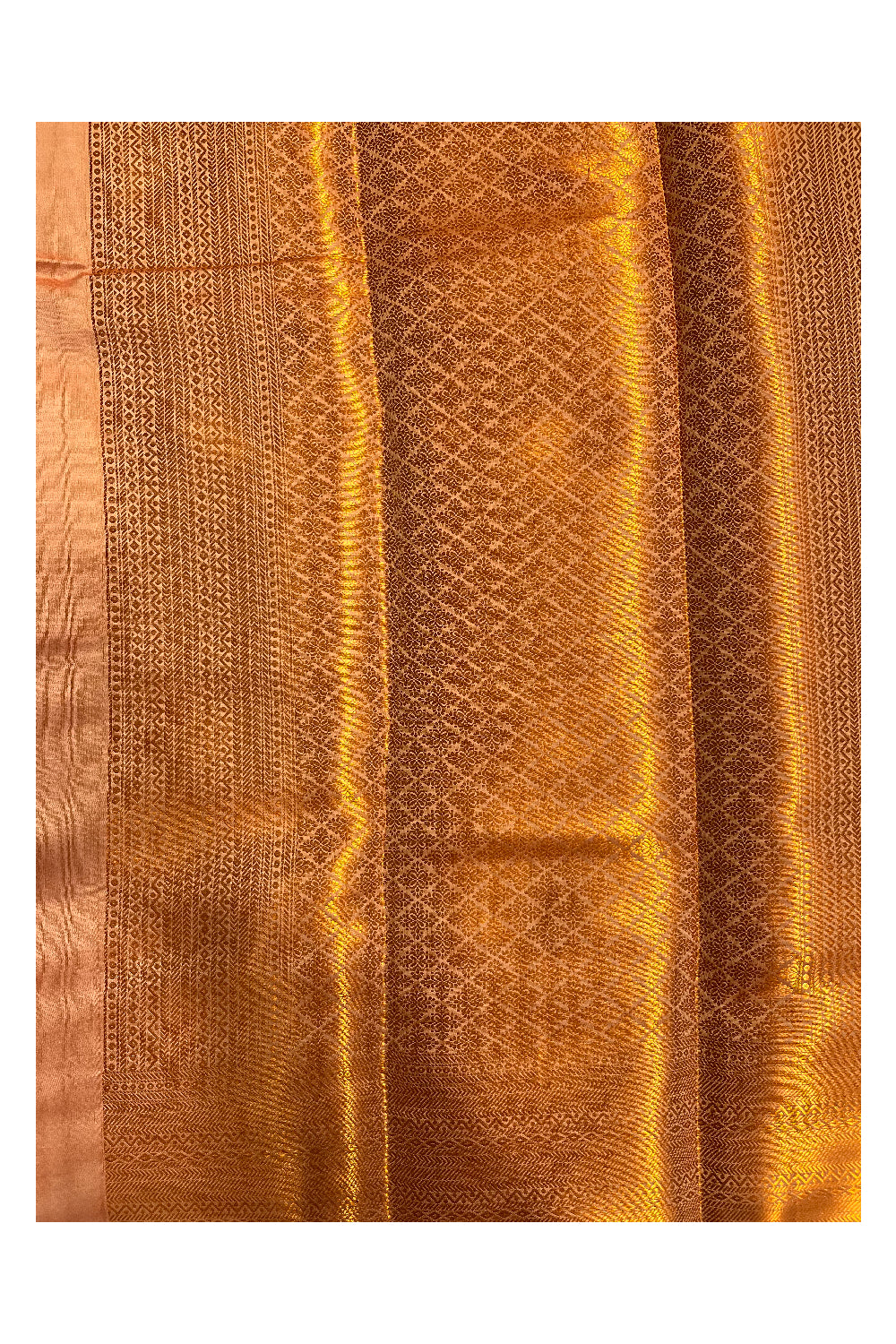 Southloom Banarasi Silk Brocade Bridal Saree WIth Woven Borders And Blouse Piece in Beige and Gold