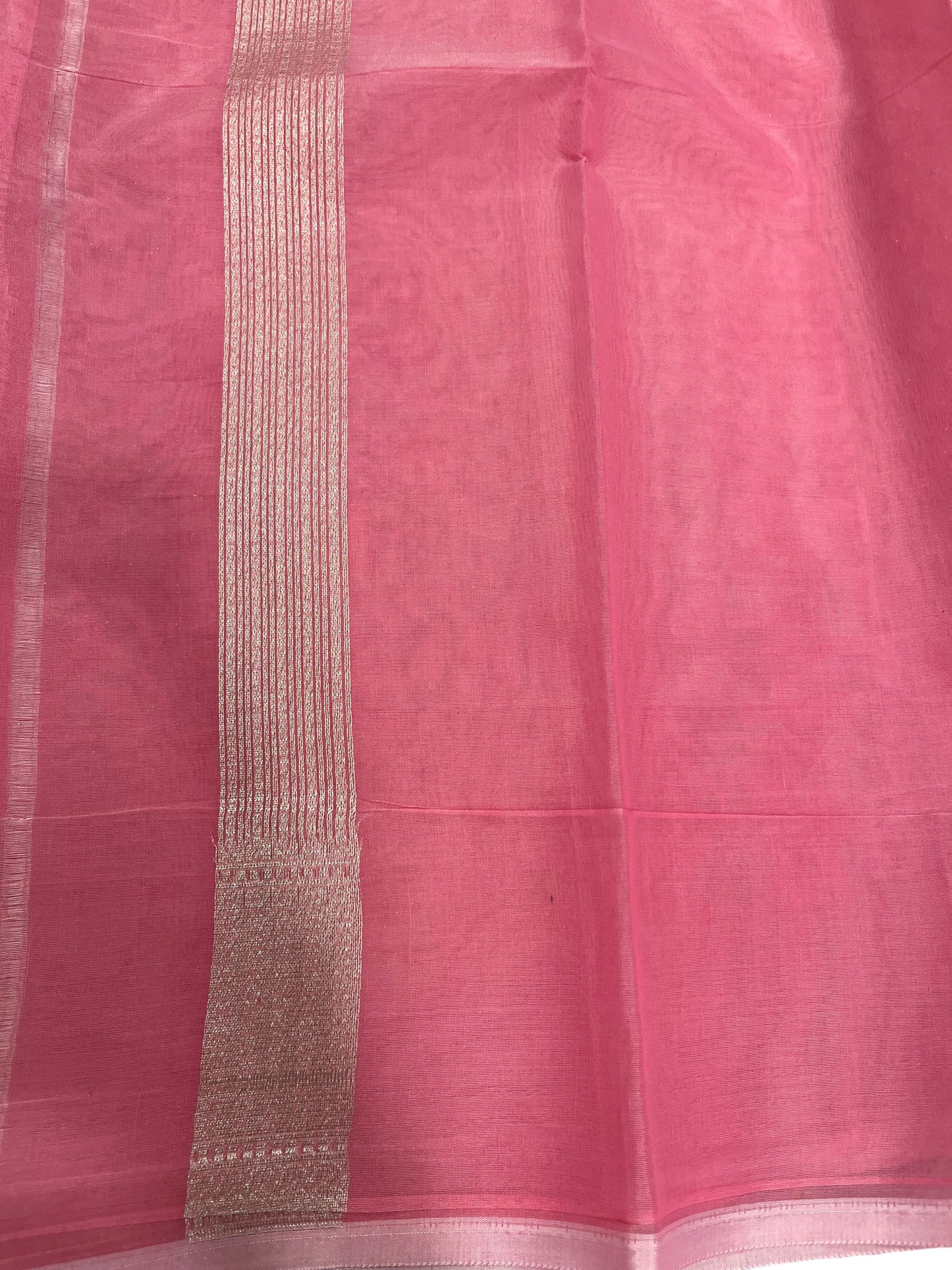 Southloom Cotton Banarasi Silk Saree with Woven Work on Body and Borders(Pink)