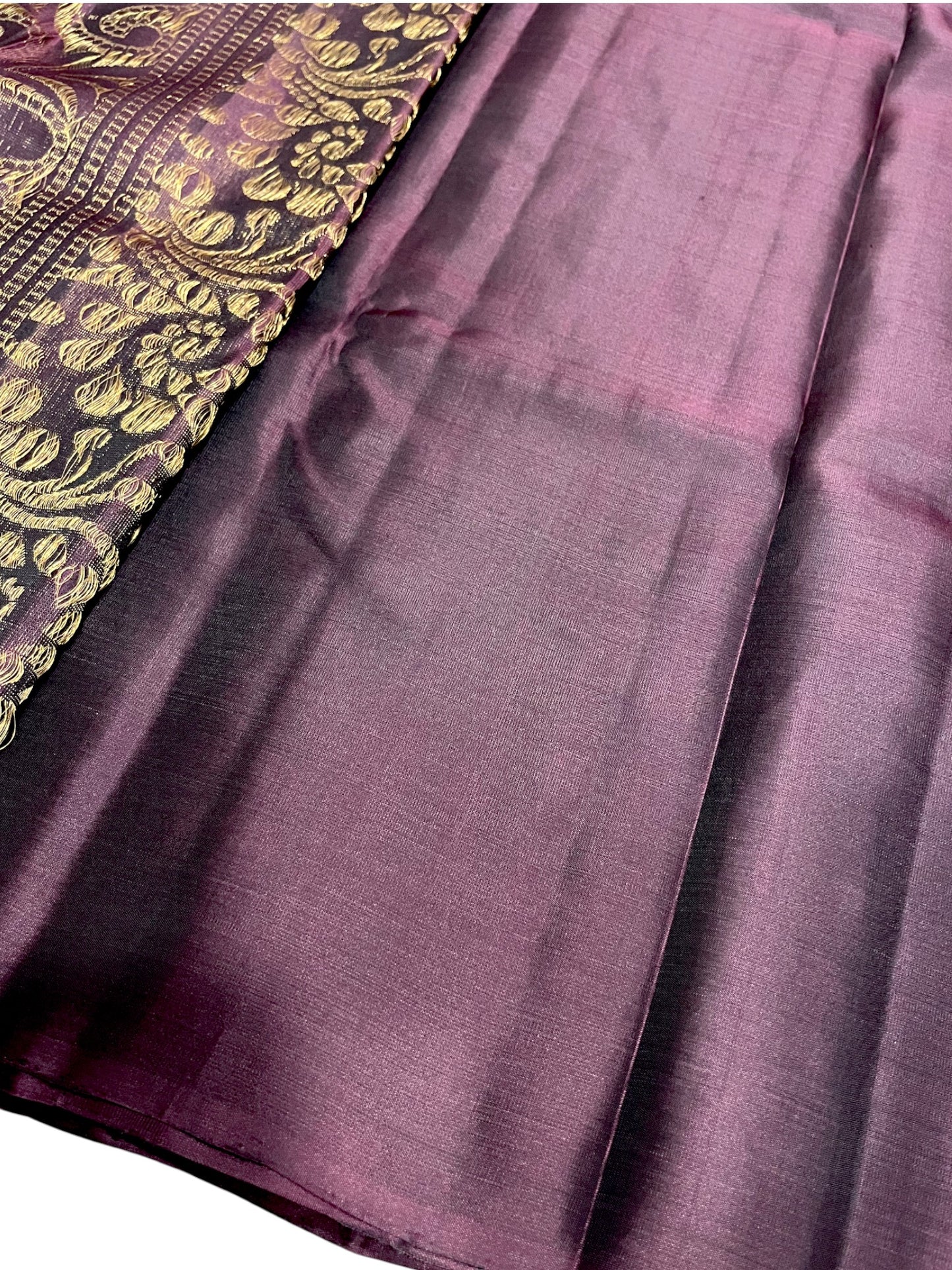 Southloom Pure Handloom Kanchipuram Silk Saree with Butta Work (Green & Purple)