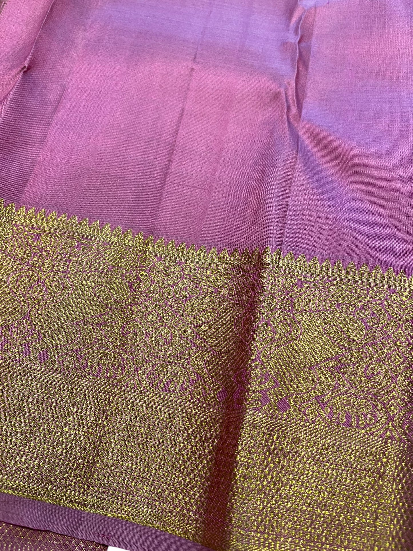 Southloom Premium Bridal Handloom Kanchipuram Silk Saree With Korvai Works (Pink)