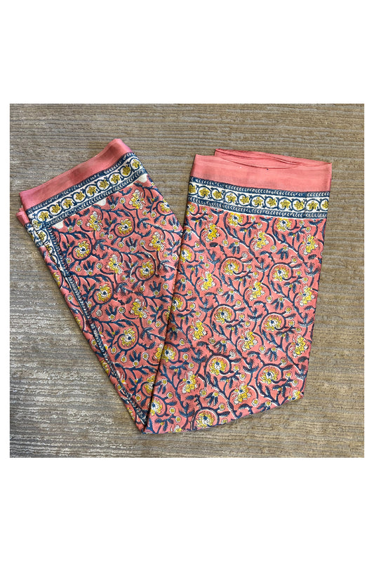 Southloom Pure Modal Silk Saree With Original Hand Block Print On Body Pallu And Blouse