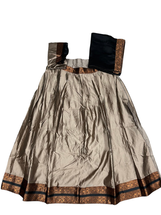 Southloom Semi Silk Dhavani Set with Pavada and Brown Blouse PieceSLDHAVANI SL542