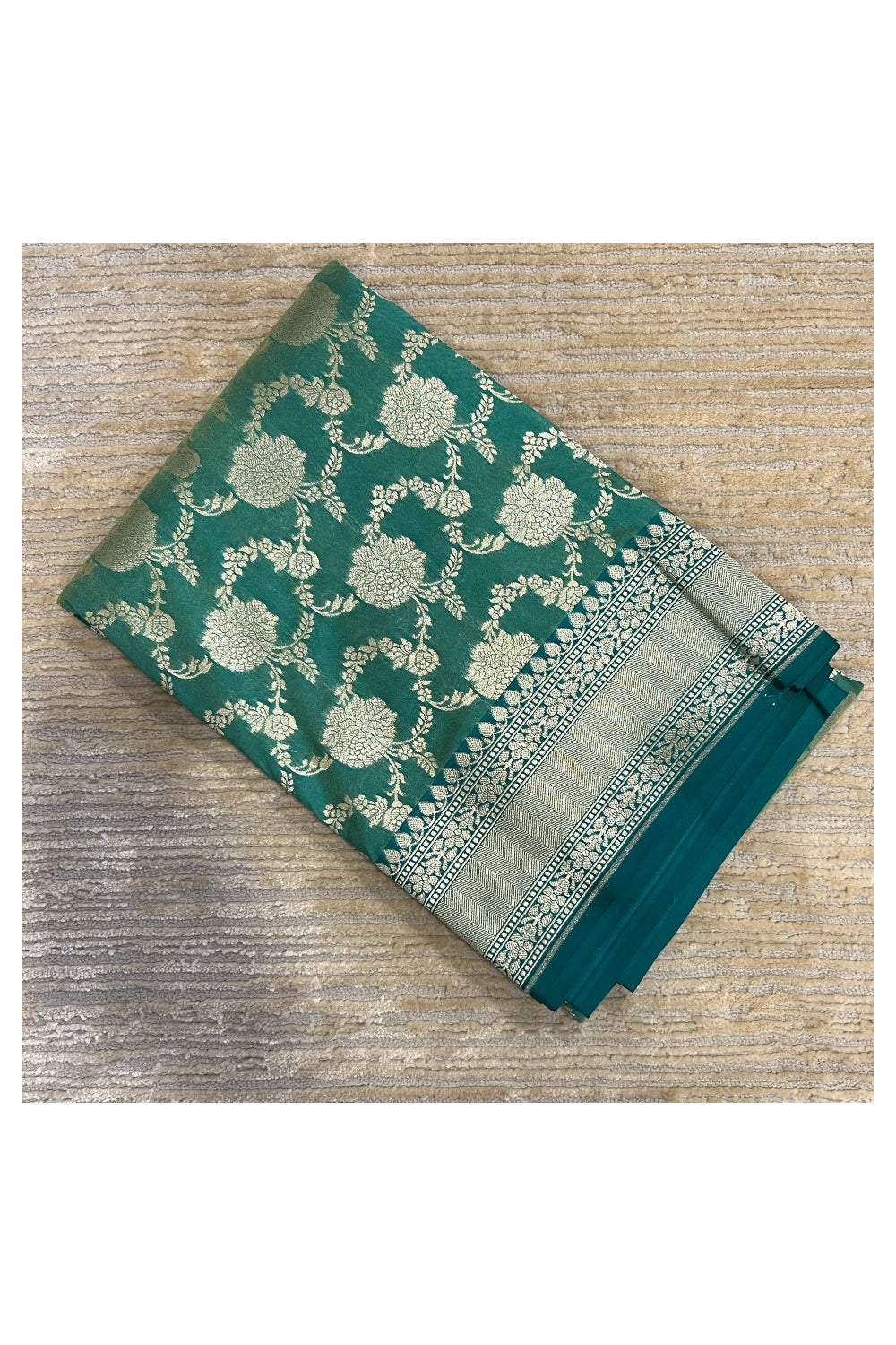 Southloom Banarasi Georgette Woven Work Saree in Green
