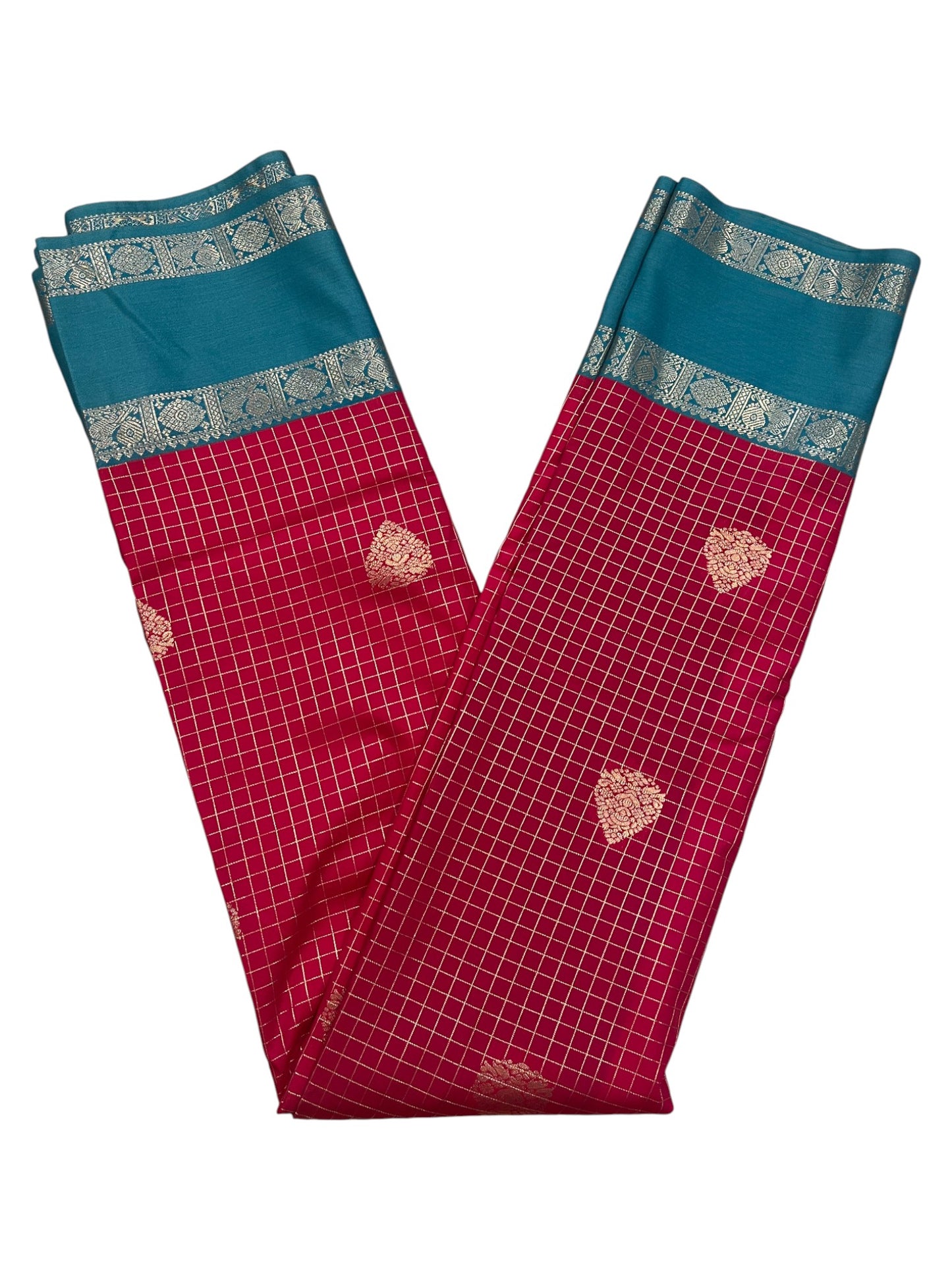 Southloom Banarasi Semi Silk Saree with Woven Work on Body(Red)