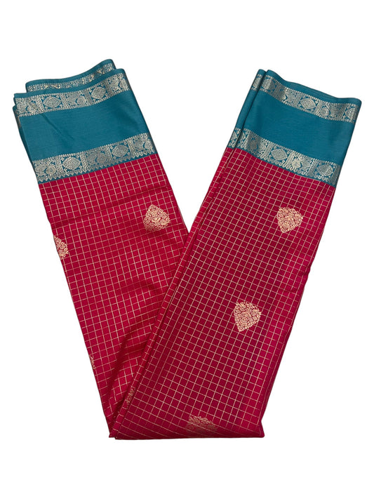 Southloom Banarasi Semi Silk Saree with Woven Work on Body(Red)