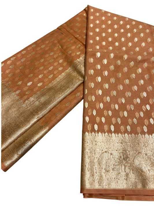 Southloom Cotton Banarasi Silk Saree with Woven Work on Body and Borders