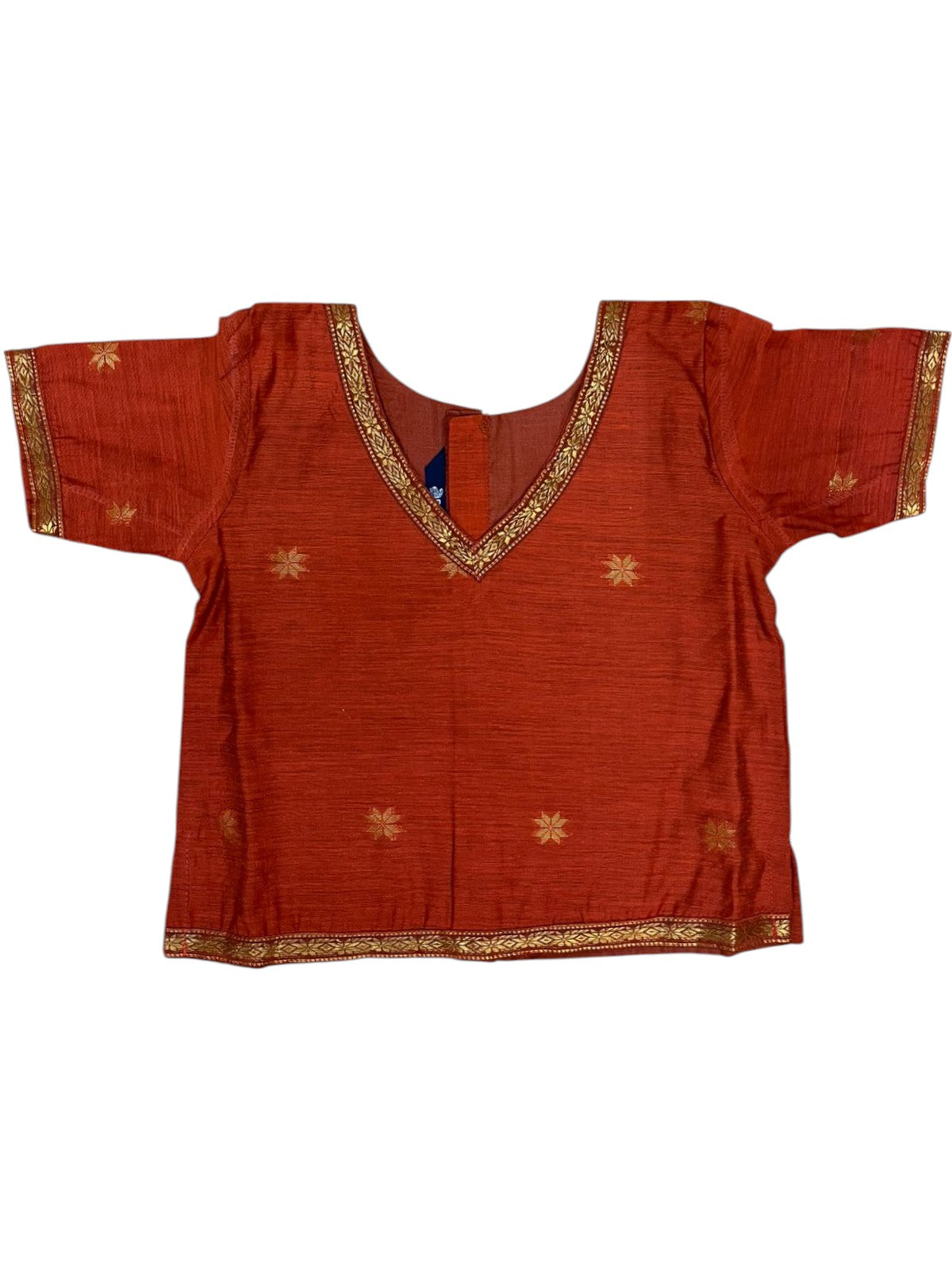 Southloom Kerala Cotton Kasavu Pavada Blouse with for Kids