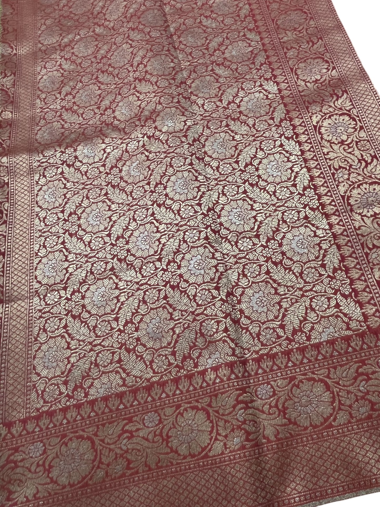 Southloom Pure Banarasi Silk Saree with Woven Work on Body and Borders