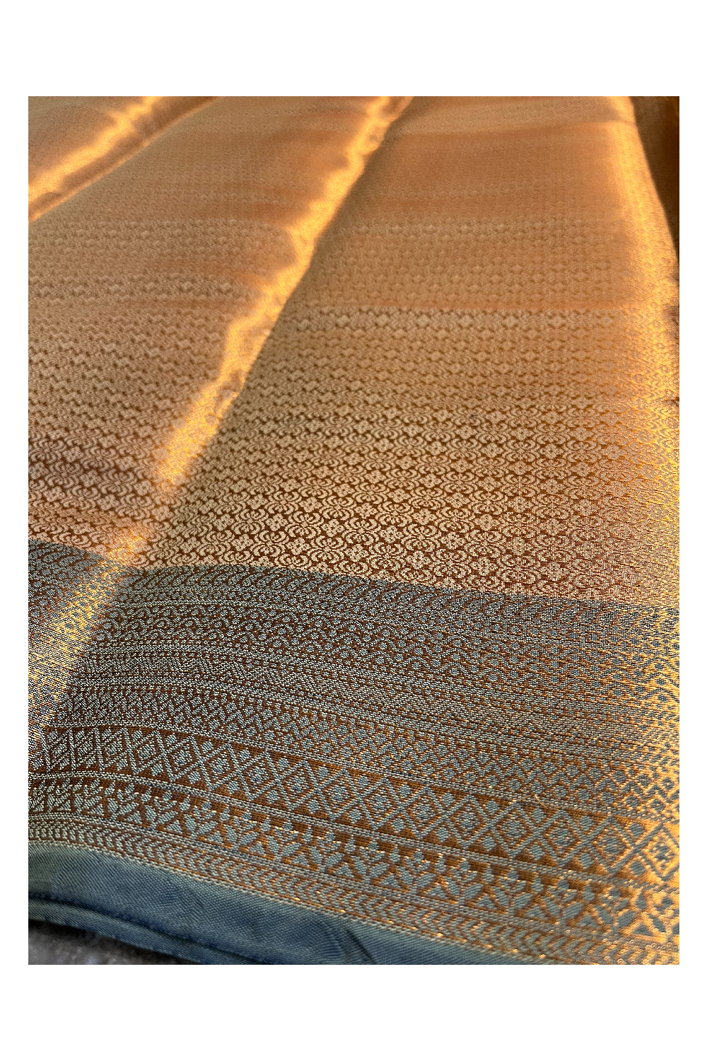 Southloom Banarasi Silk Brocade Bridal Saree WIth Woven Borders And Blouse Piece in Yellow and Green