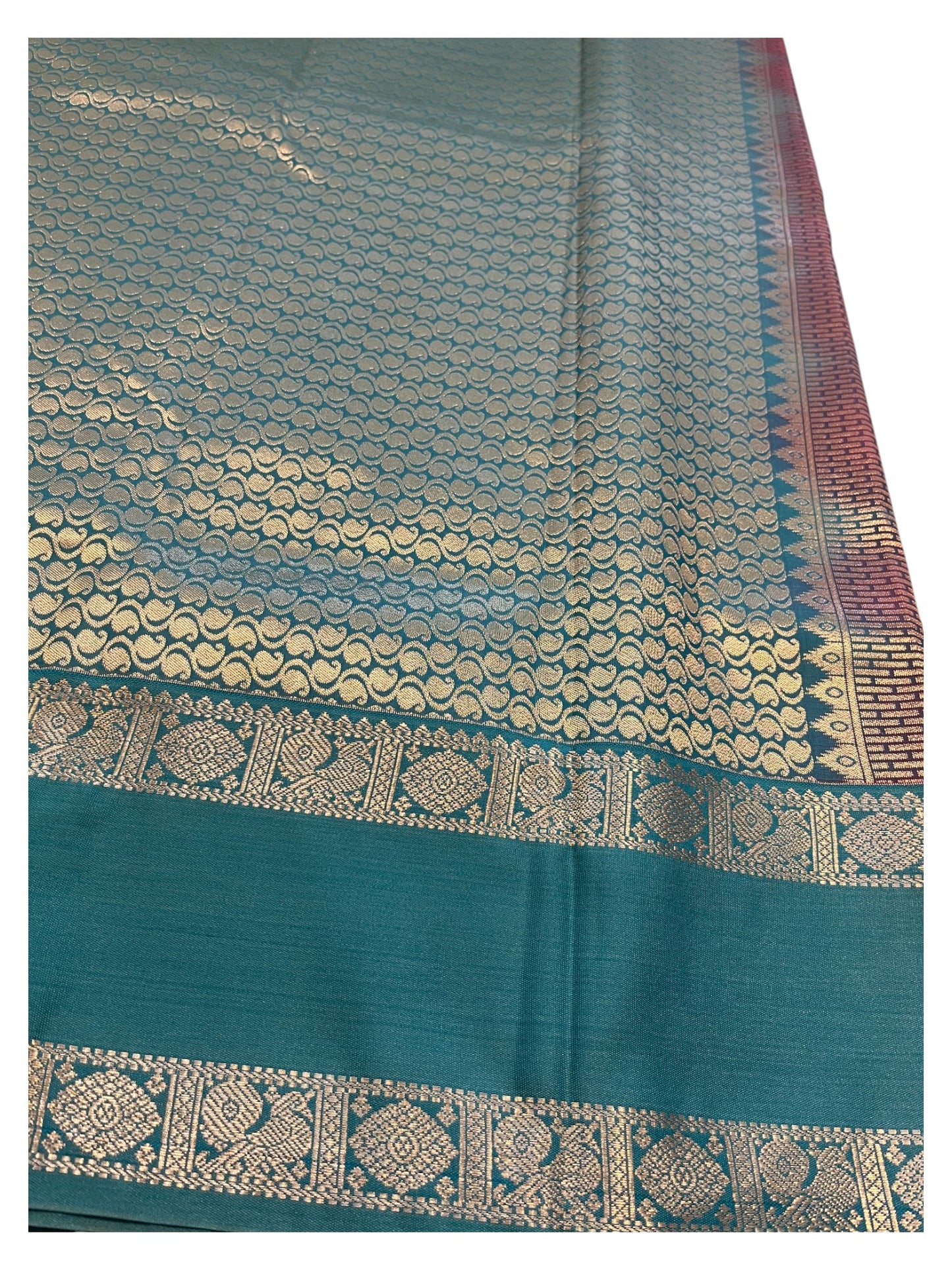 Southloom Banarasi Semi Silk Saree with Woven Work on Body(Red)
