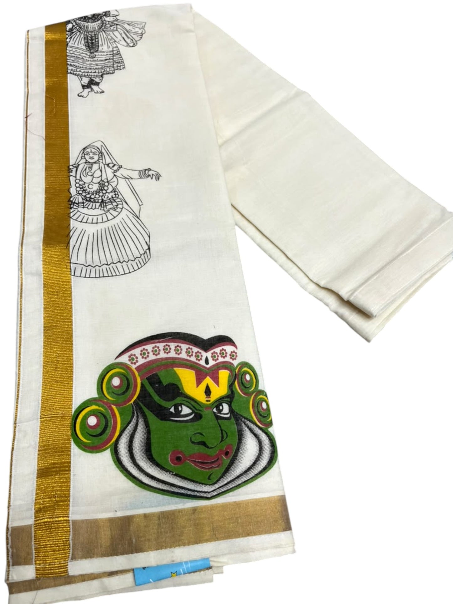 Southloom Cotton Kasavu Printed Kids's Velcro Mundu SLK SL601