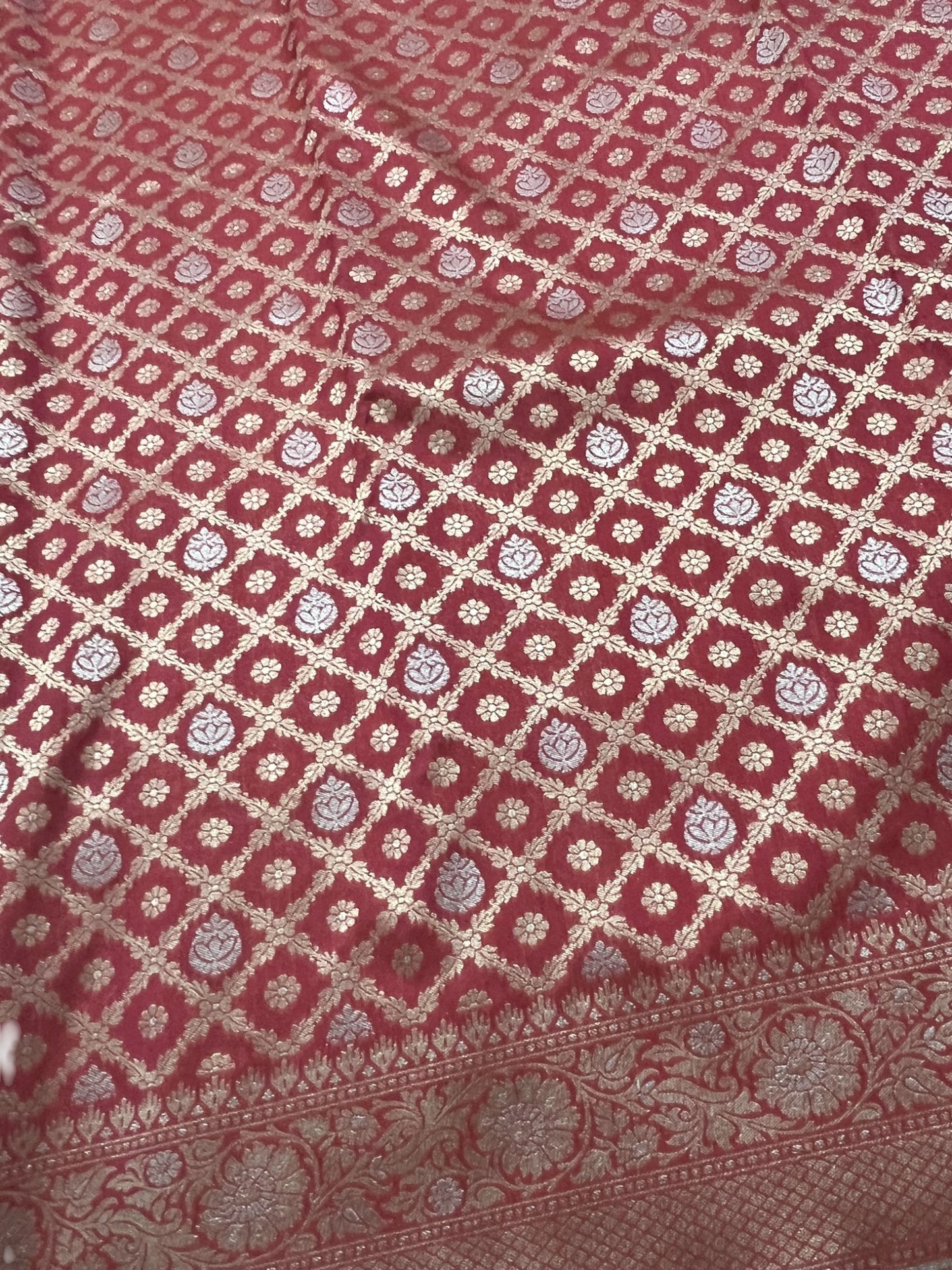 Southloom Pure Banarasi Silk Saree with Woven Work on Body and Borders