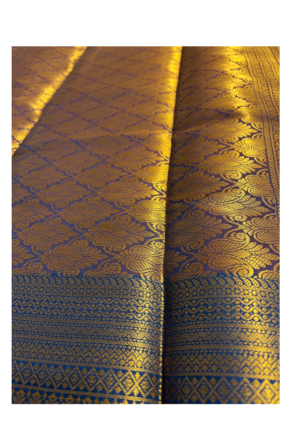 Southloom Banarasi Silk Brocade Bridal Saree WIth Woven Borders And Blouse Piece in Yellow and Green