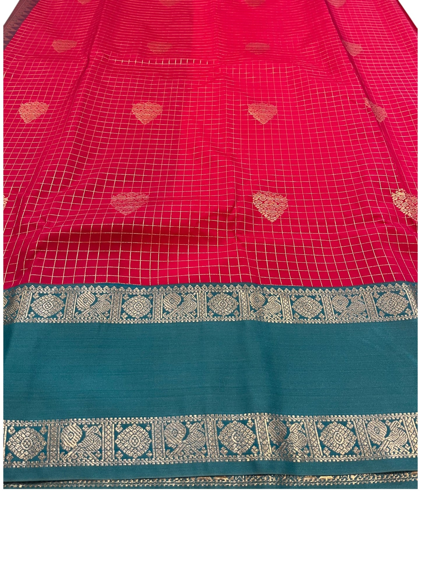 Southloom Banarasi Semi Silk Saree with Woven Work on Body(Red)