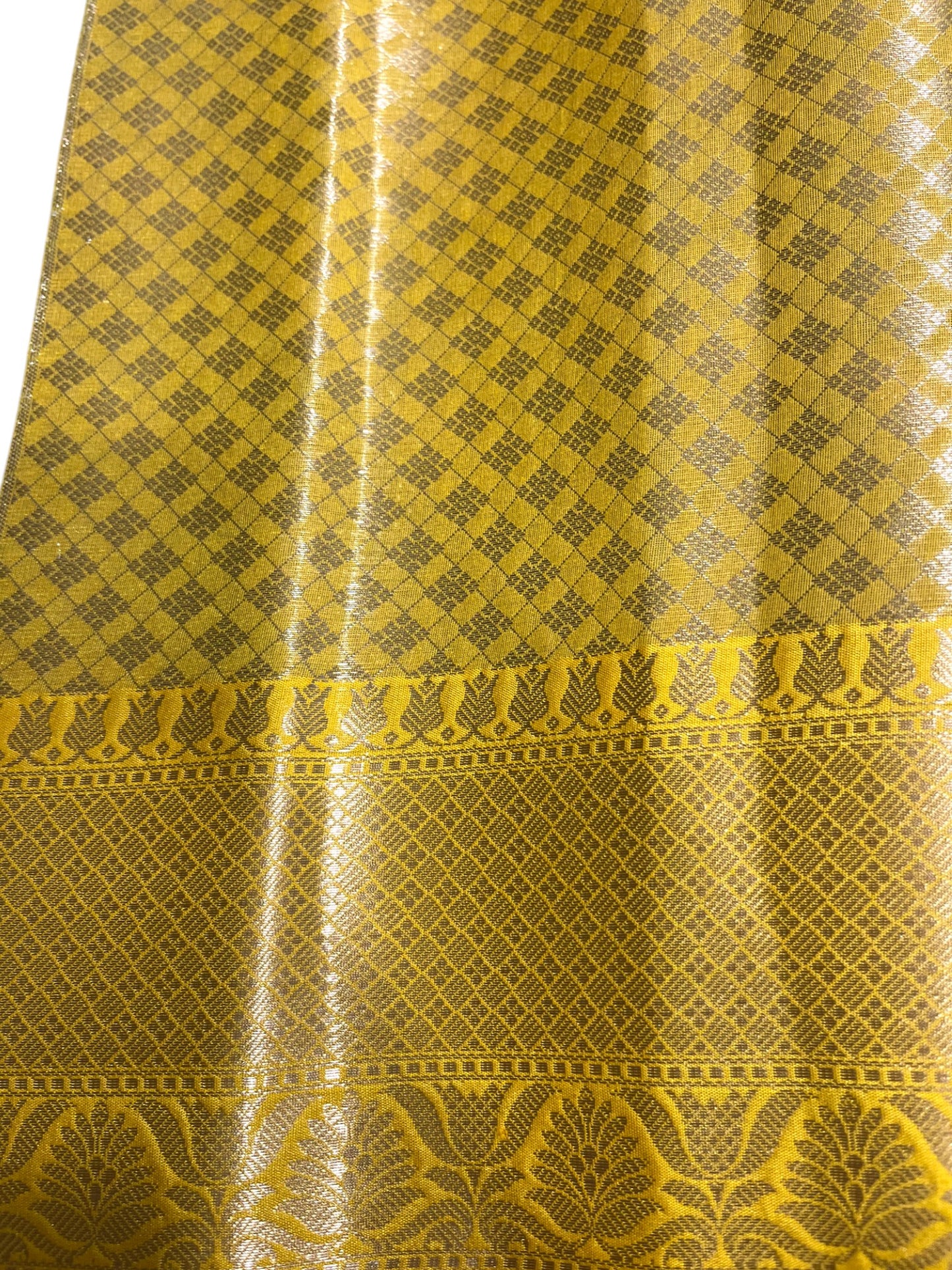 Southloom Tissue Banarasi Silk Saree with Woven Work on Body and Borders (Green)