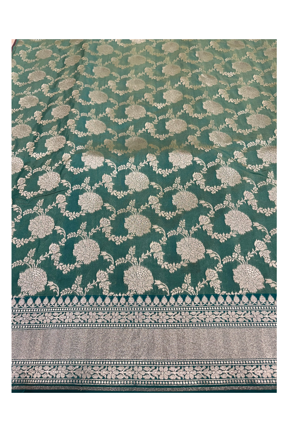 Southloom Banarasi Georgette Woven Work Saree in Green