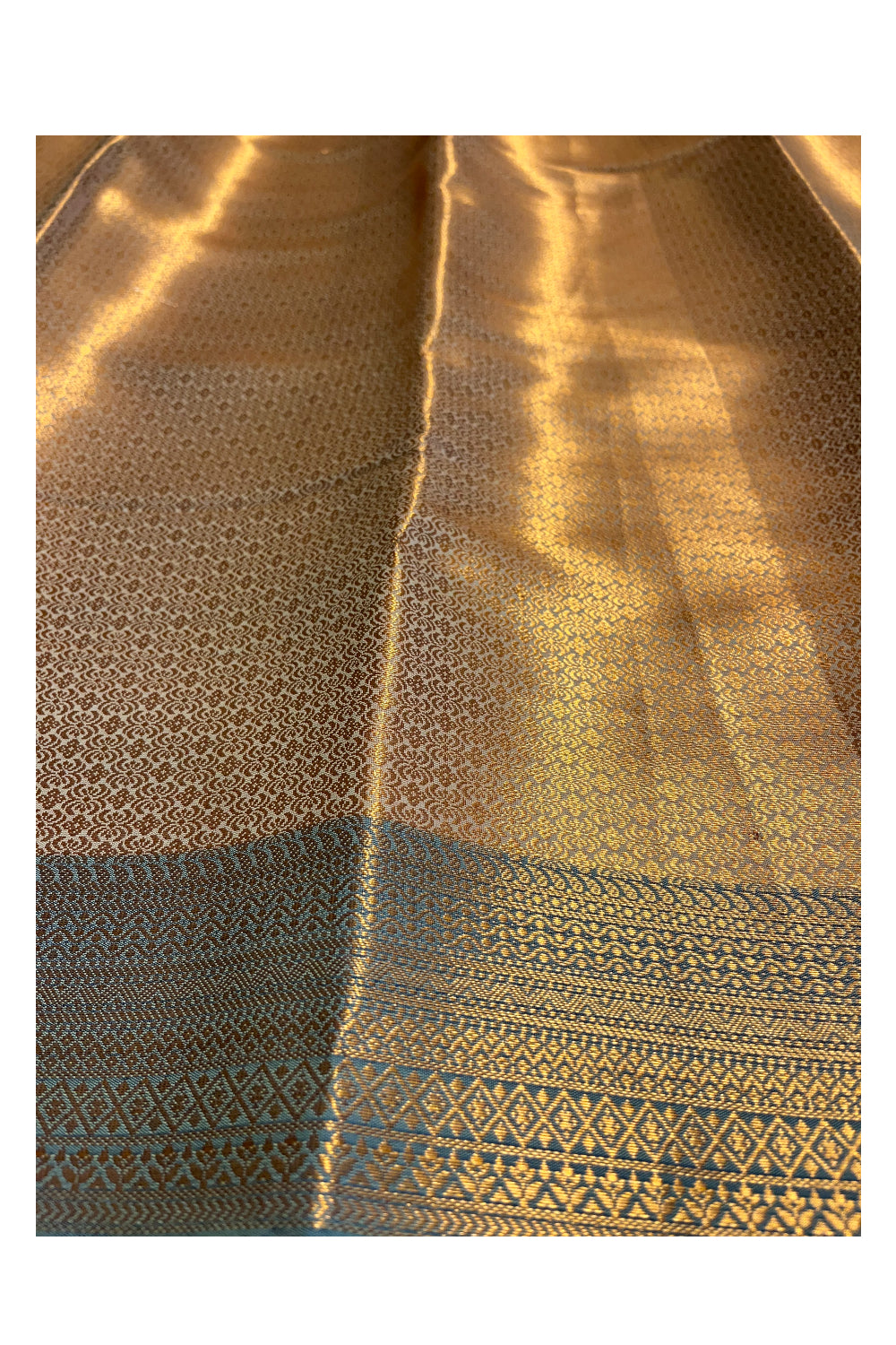 Southloom Banarasi Silk Brocade Bridal Saree WIth Woven Borders And Blouse Piece in Yellow and Green