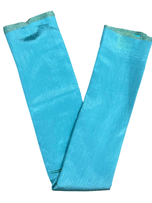 Southloom Tissue Crushed Organza Saree Blue