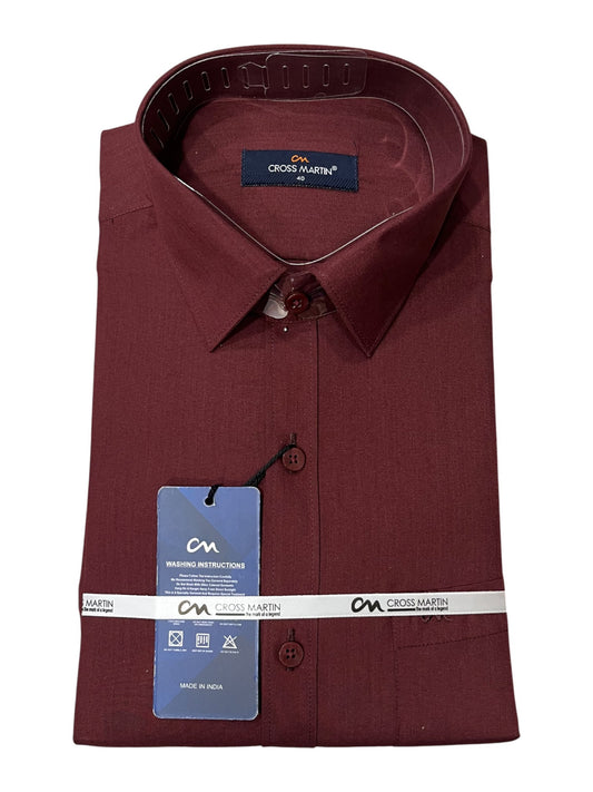 Southloom Pure Cotton Maroon Plain Shirt SLSHIRT 40 FS