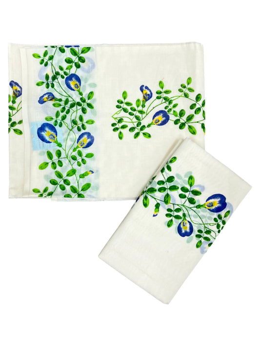 Southloom Cotton Single Set Mundu (Mundu Neriyathum) With Digital Floral Print in 2.80 Mtrs