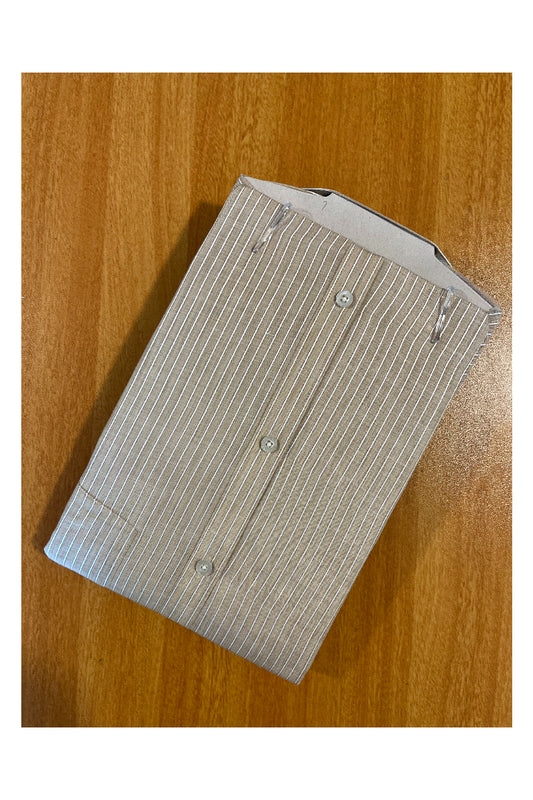 Pure Cotton Grey Shirt with Lines (46 FS)