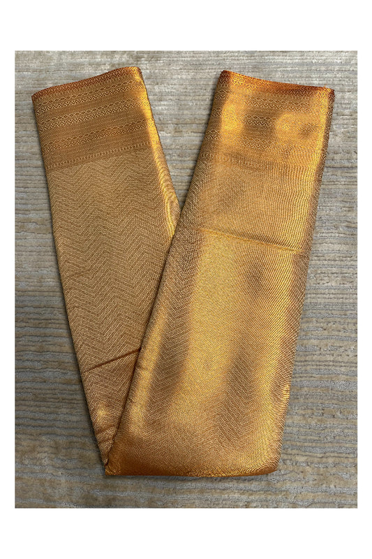 Southloom Brocade Silk Bridal Saree WIth Woven Borders And Blouse Piece in Gold And Yellow