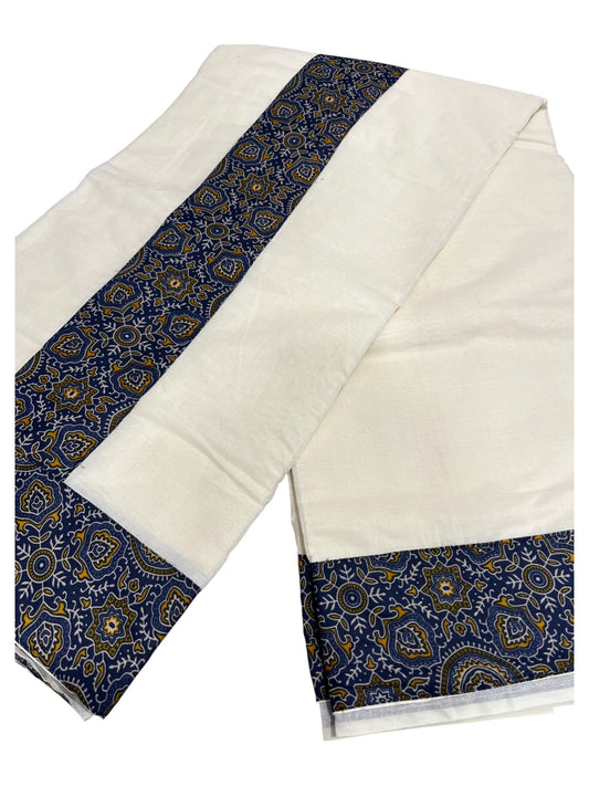 Southloom Cotton Kerala Saree with Ajrakh Printed