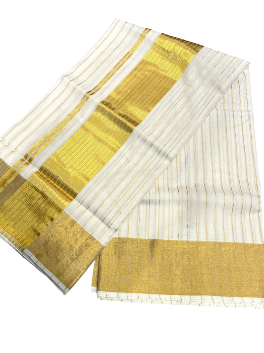 Southloom Super Premium Balaramapuram Unakkupaavu Handloom Cotton Saree with Stripes on Body