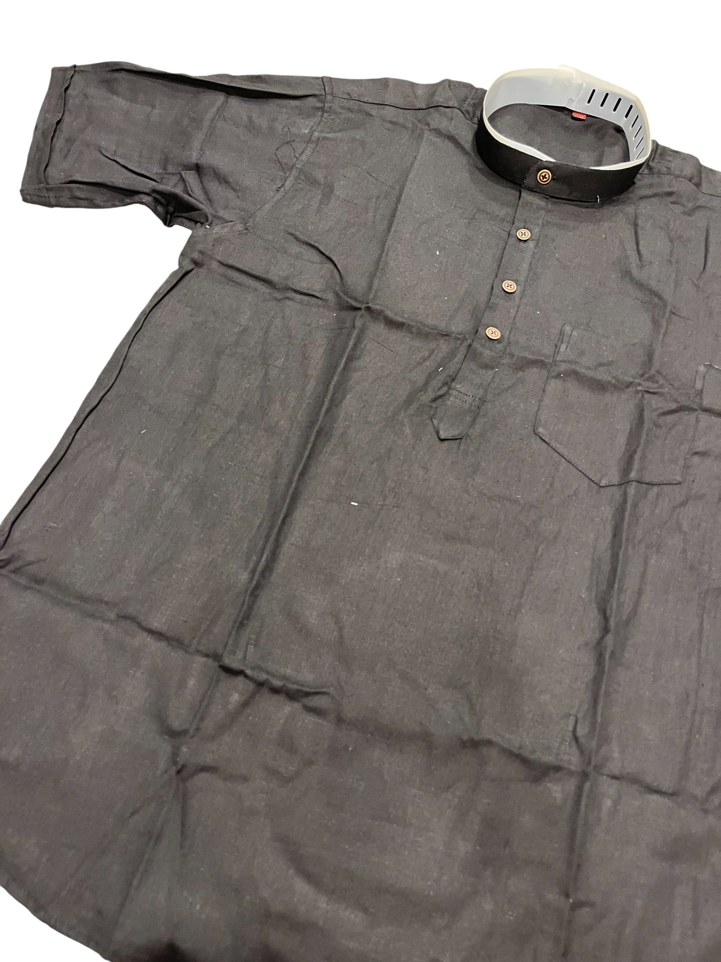 Southloom Black Short Cotton Kurta Shirt for Men