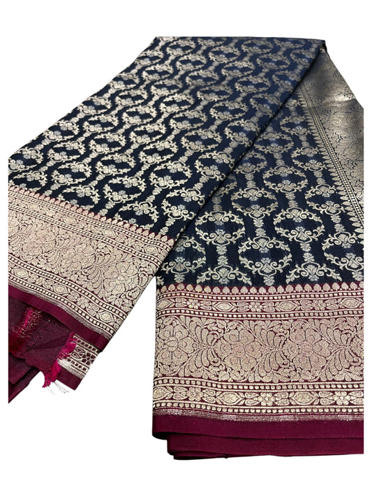 Southloom Banarasi Silk Saree with Woven Work on Body and Borders