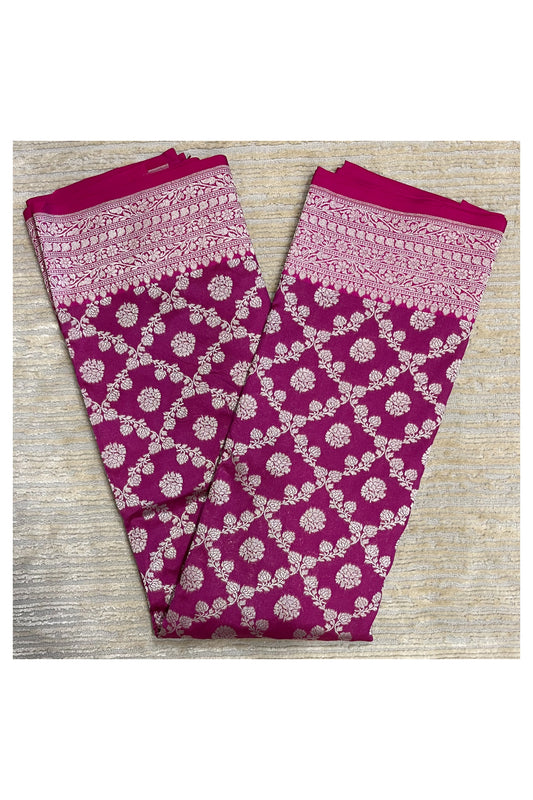 Southloom Banarasi Silk Saree with Woven Work in Magenta