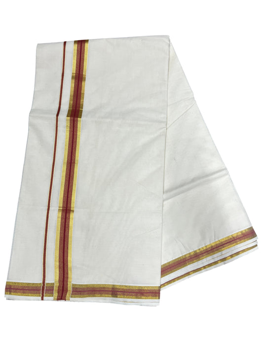Southloom Pure Cotton Kerala Saree with Kasavu and Brike Red Border