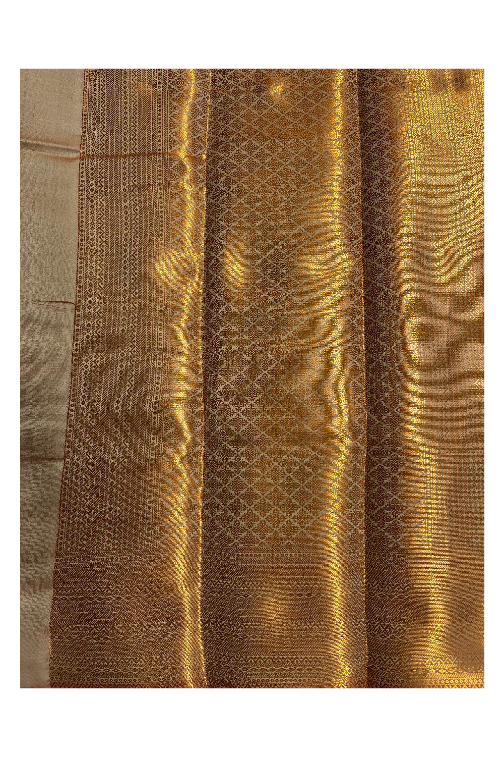 Southloom Banarasi Silk Brocade Bridal Saree WIth Woven Borders And Blouse Piece in Gold And Yellow