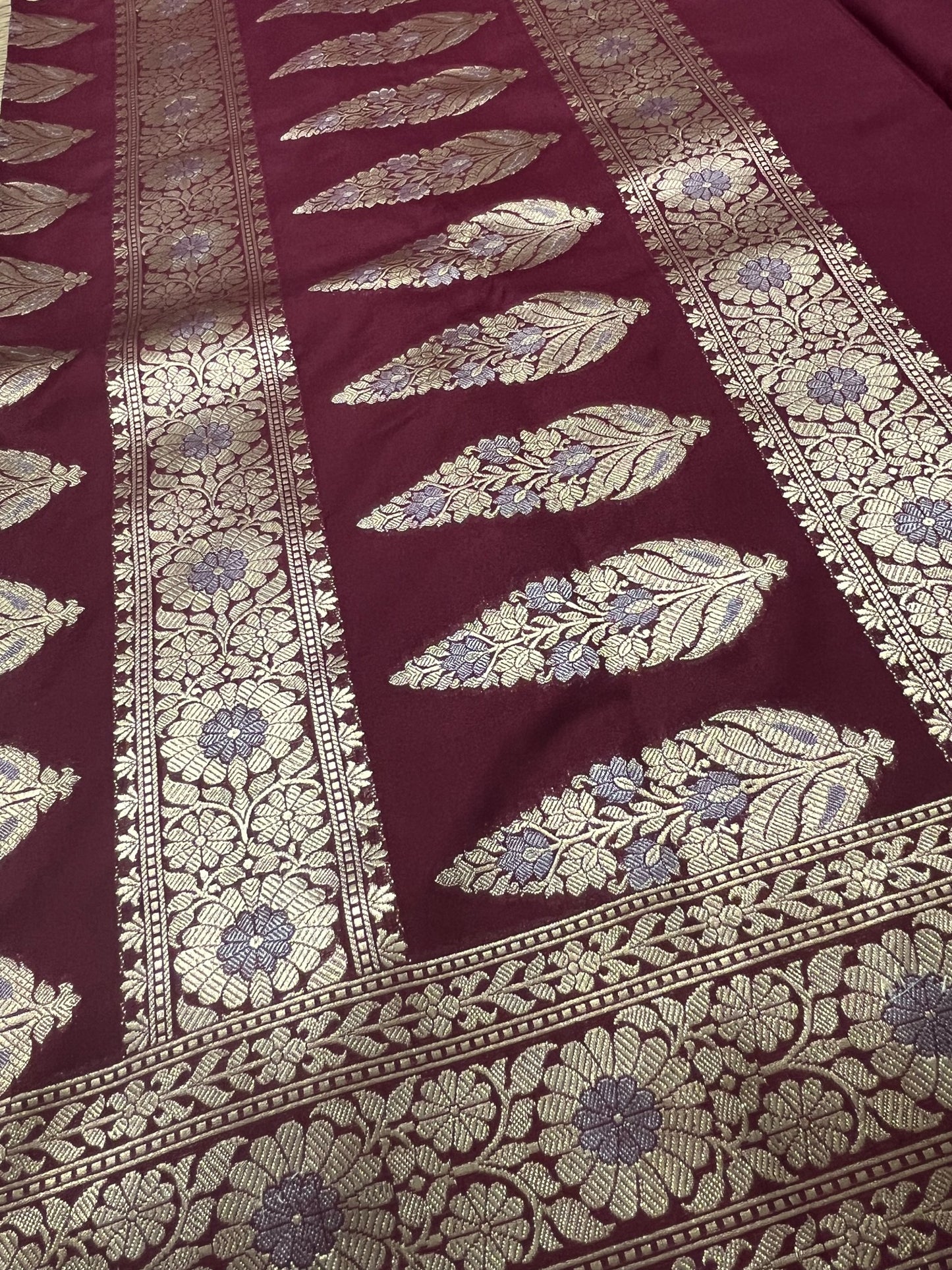 Southloom Pure Banarasi Silk Saree with Woven Work on Body and Borders