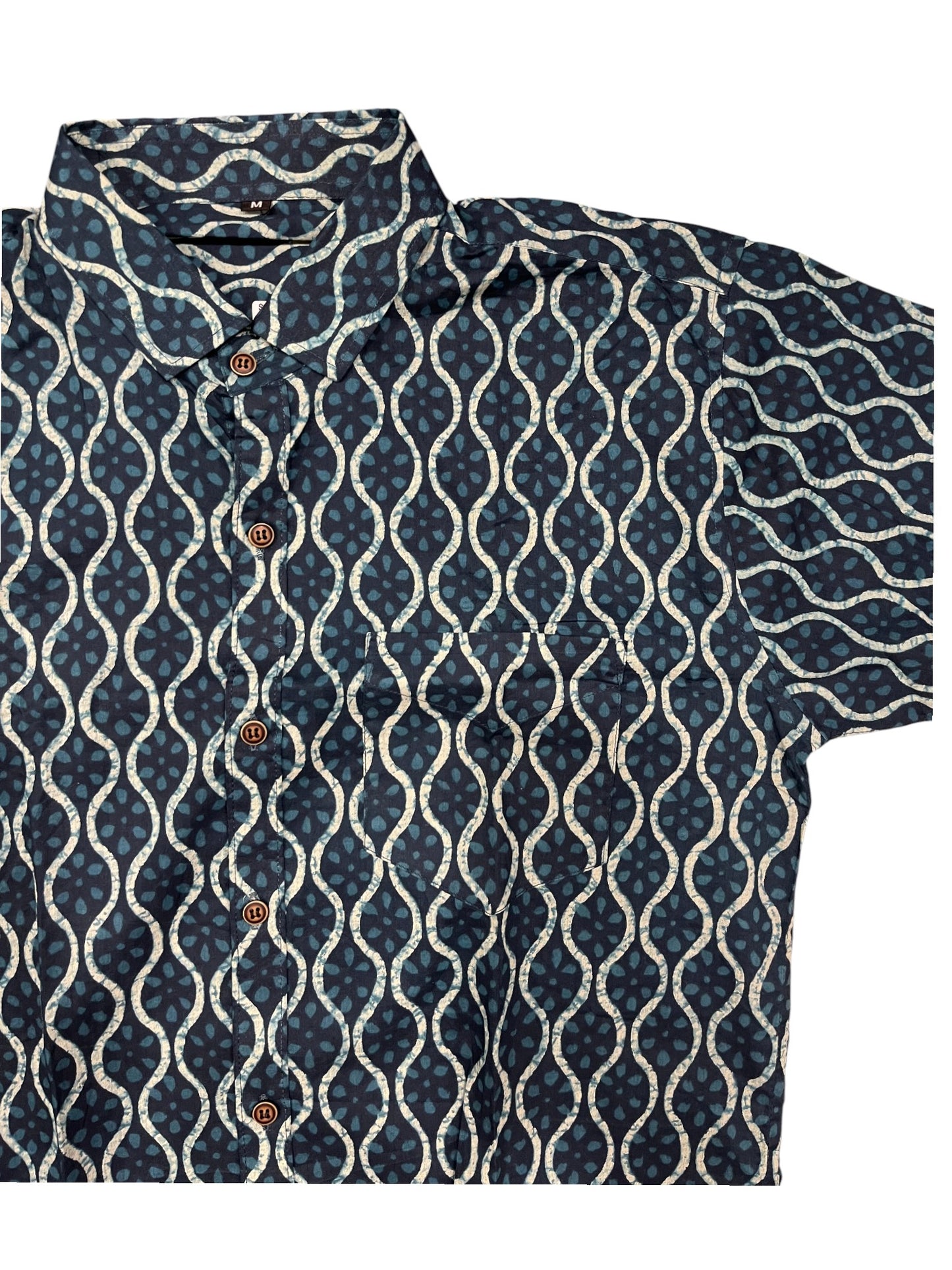 Southloom Jaipur Pure Cotton Block Printed Shirt for Men (Medium)