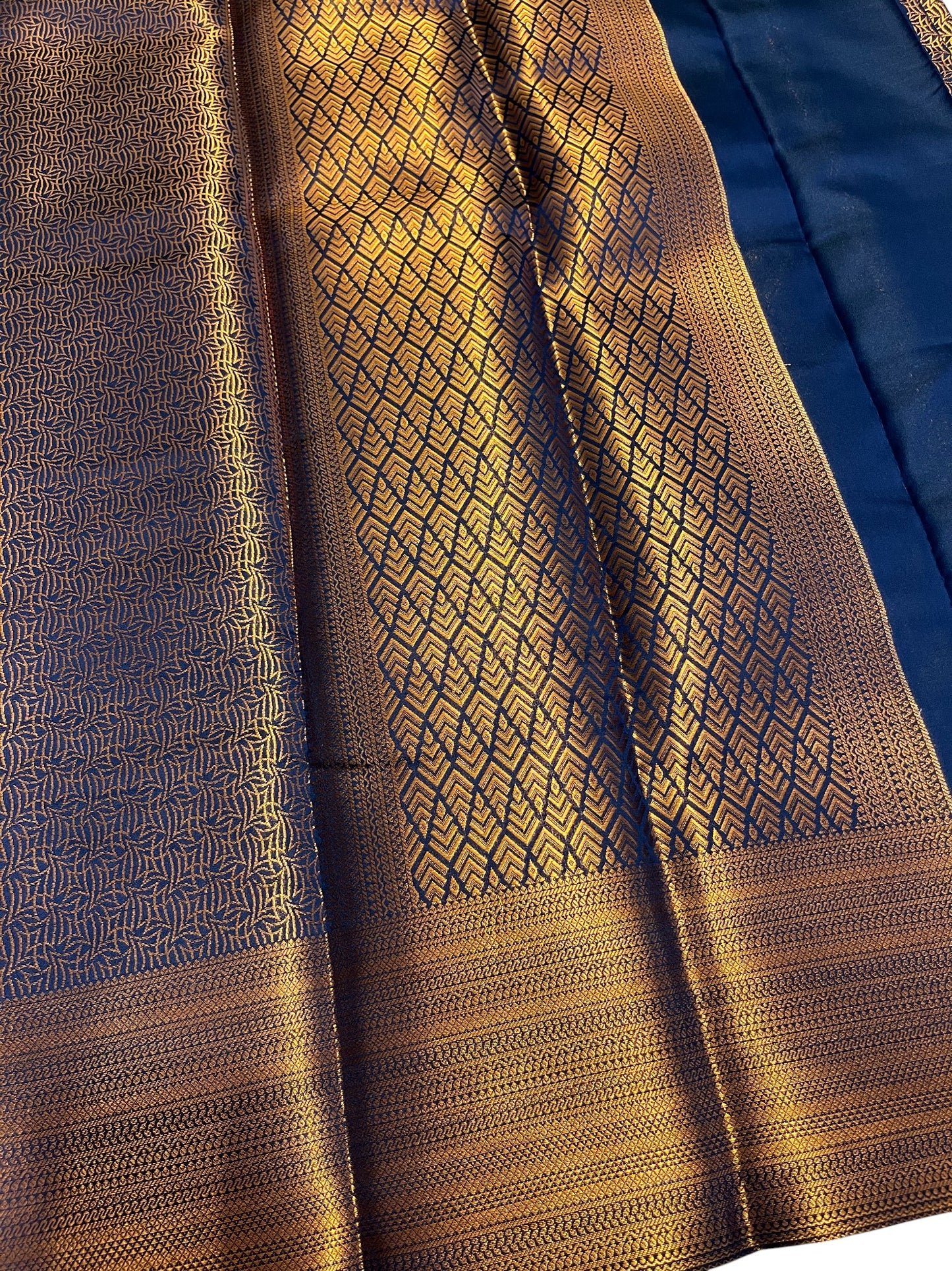 Southloom Premium Semi Silk Zari Work Brocade Saree in Bridal Blue with Matching Pallu