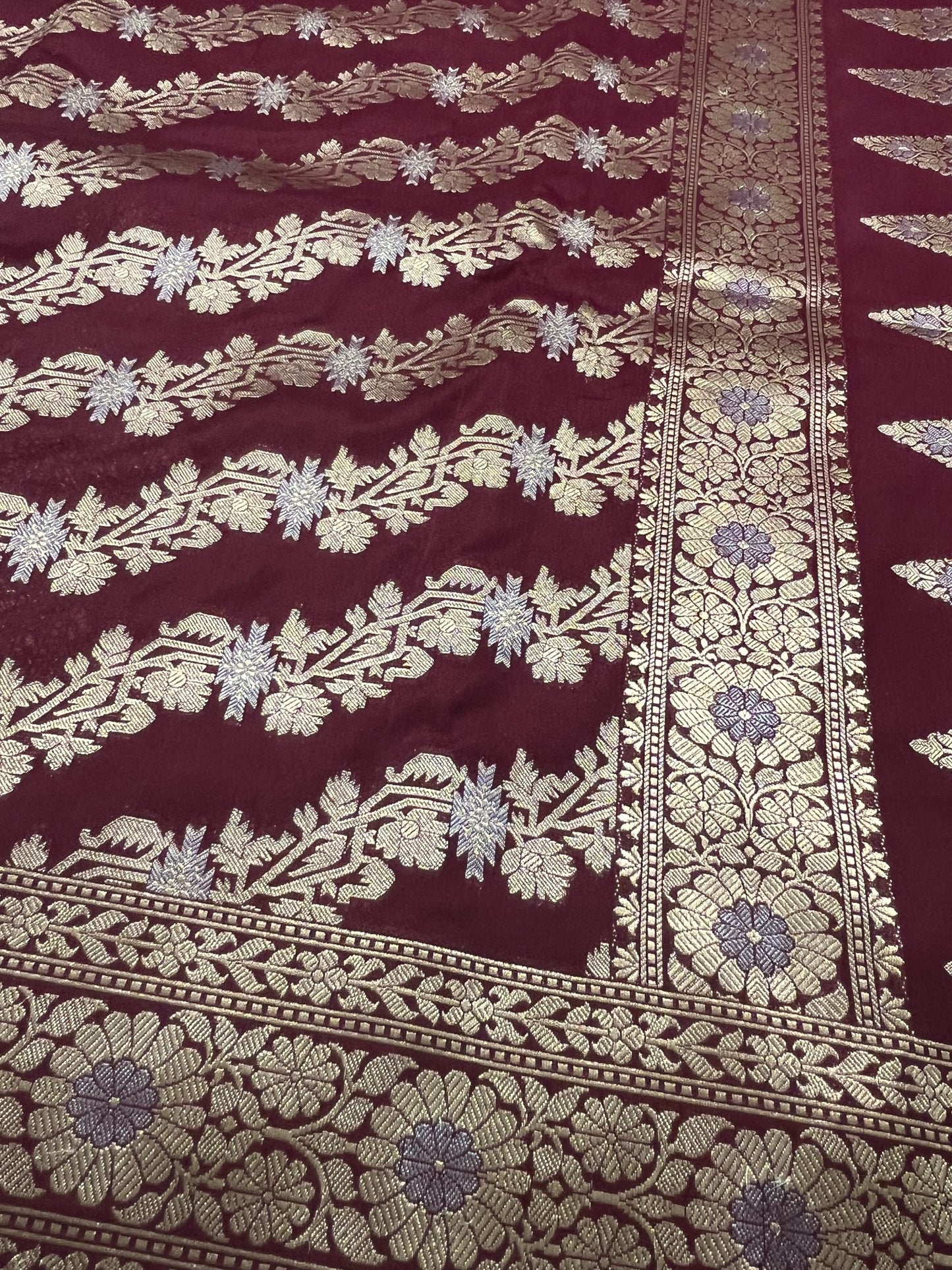 Southloom Pure Banarasi Silk Saree with Woven Work on Body and Borders
