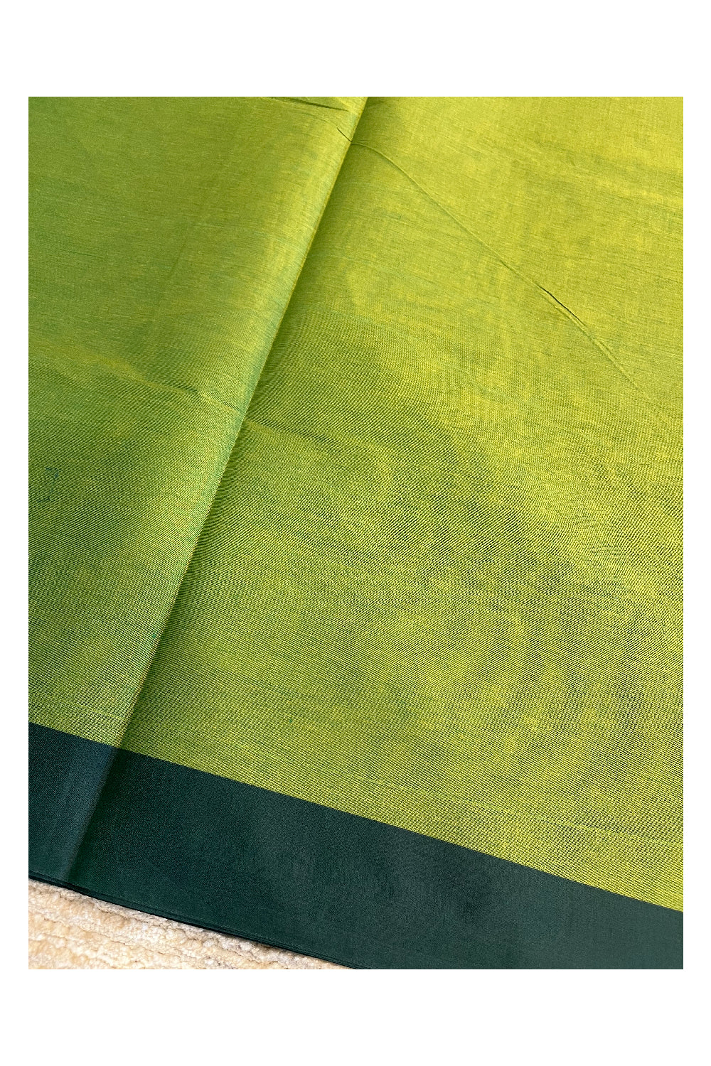 Southloom Kerala Cotton Saree with Floral Woven Works Across Body in Green