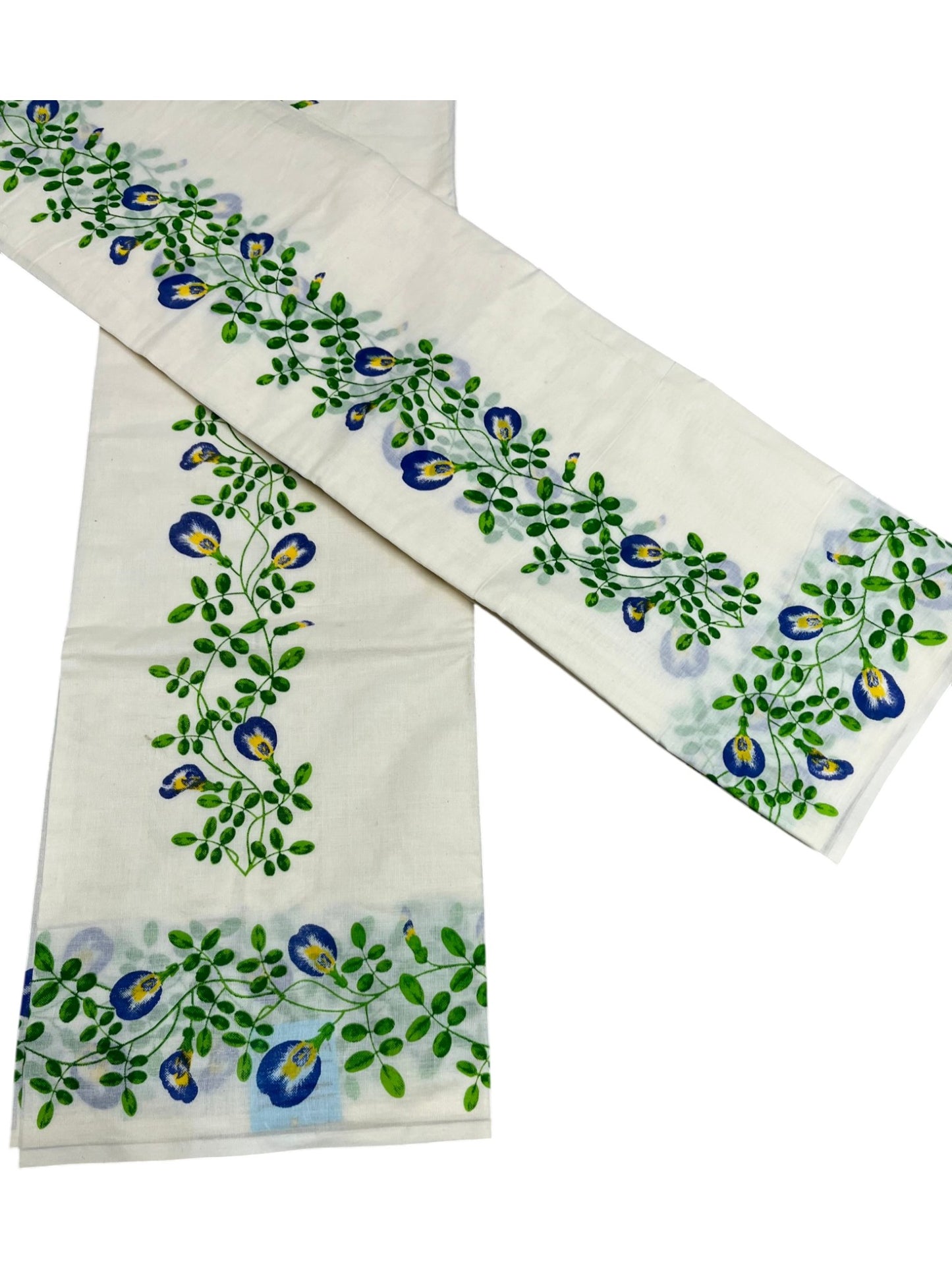Southloom Cotton Single Set Mundu (Mundu Neriyathum) With Digital Floral Print in 2.80 Mtrs SL318