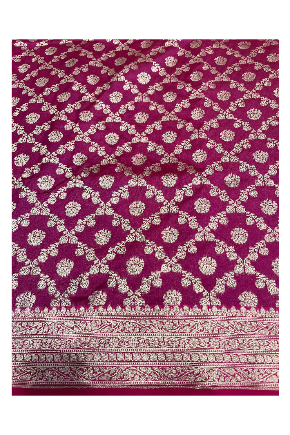 Southloom Banarasi Silk Saree with Woven Work in Magenta