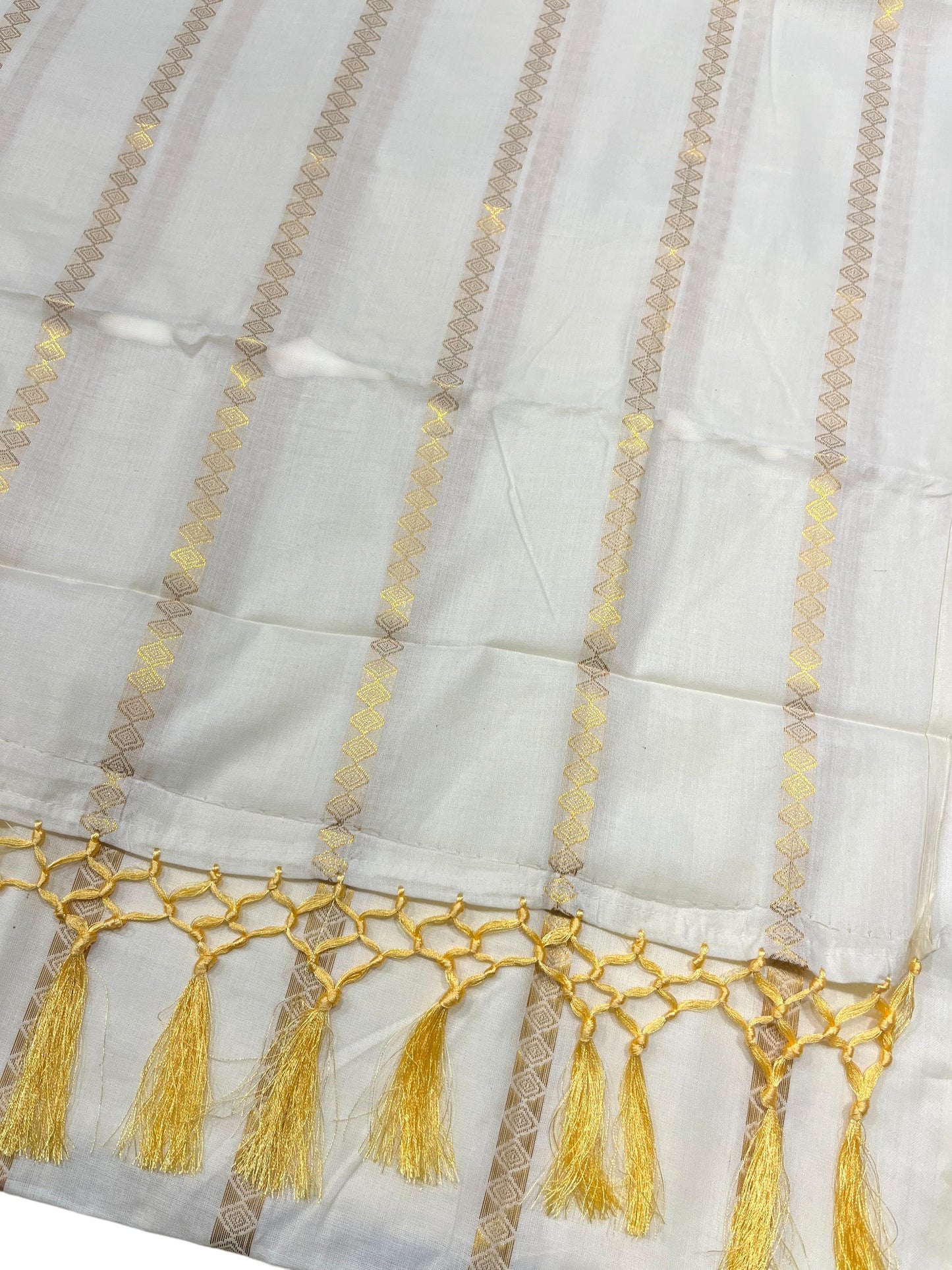 Southloom Kerala Cotton Kasavu Saree with Golden Stripes on Body