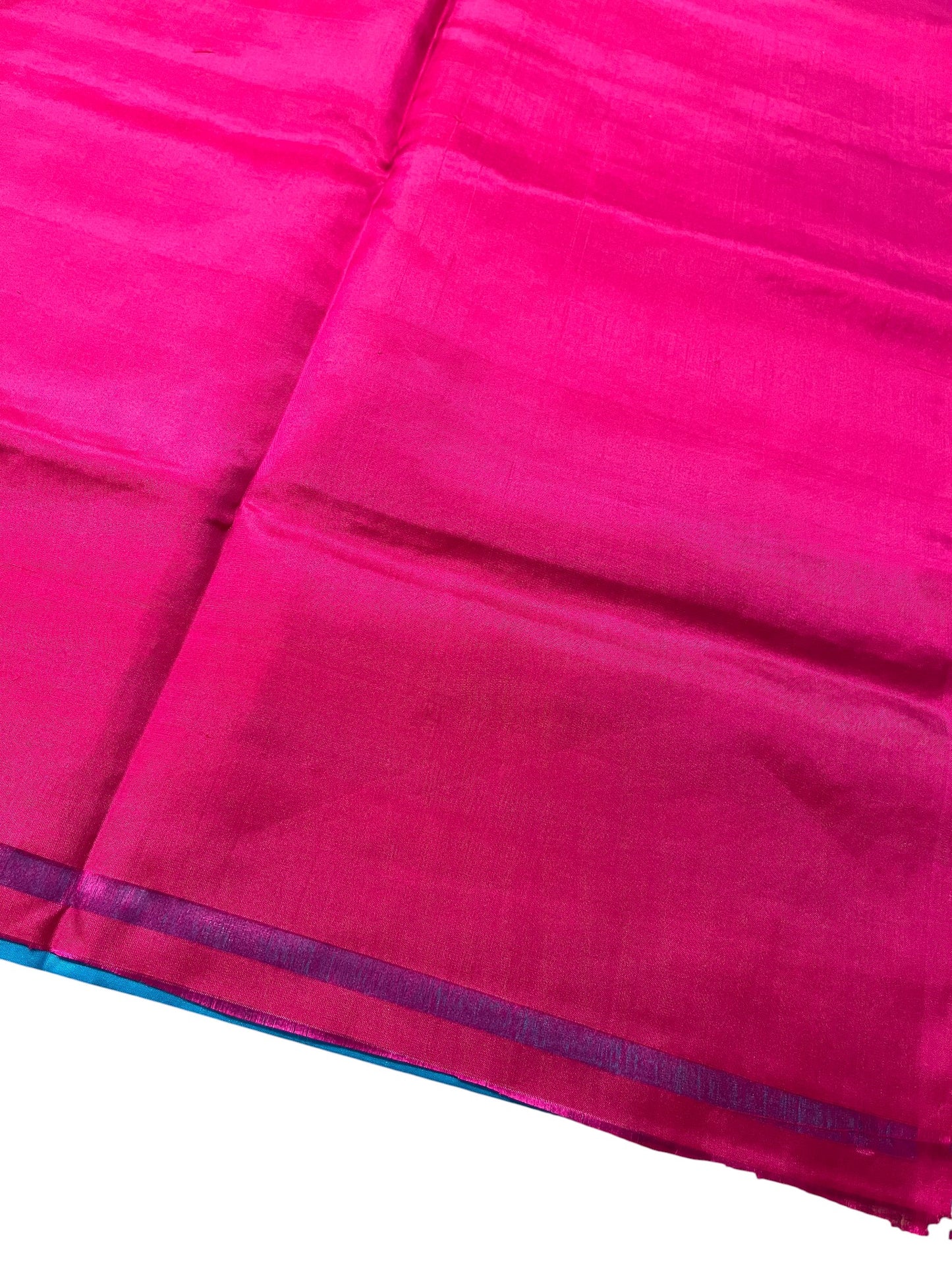 Southloom Pure Handloom Bridal Kanchipuram Silk Saree with Korvai Work (Blue & Magenta)